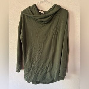 LOFT Olive Green Mock Neck Light Sweater